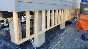 framing for stepped foundation look on a manufactured home - DURASKIRT