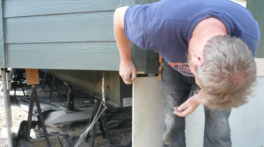 mobile home skirting on-an-Uneven-House-or-Shed